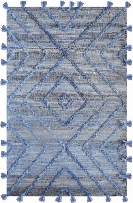 Worgan - Tappeto Blu Denim / Avorio 120 X 180