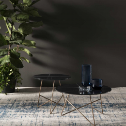 Ermione - tavolino in vetro-marmo nero Black Sahara - 65 cm Ermione - tavolino in vetro-marmo nero Black Sahara - 65 cm