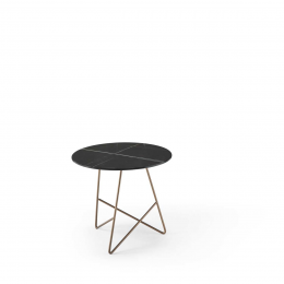 Ermione - Tavolino in vetro-marmo nero Black Sahara - 50 cm Ermione - Tavolino in vetro-marmo nero Black Sahara - 50 cm