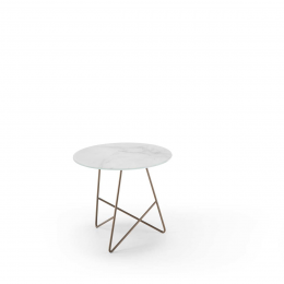 Ermione - tavolino in vetro-marmo bianco Calacatta - 50 cm Ermione - tavolino in vetro-marmo bianco Calacatta - 50 cm