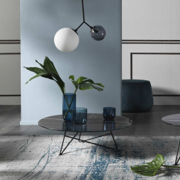 Ermione - tavolino in vetro-marmo nero Black Sahara - 90 cm Ermione - tavolino in vetro-marmo nero Black Sahara - 90 cm