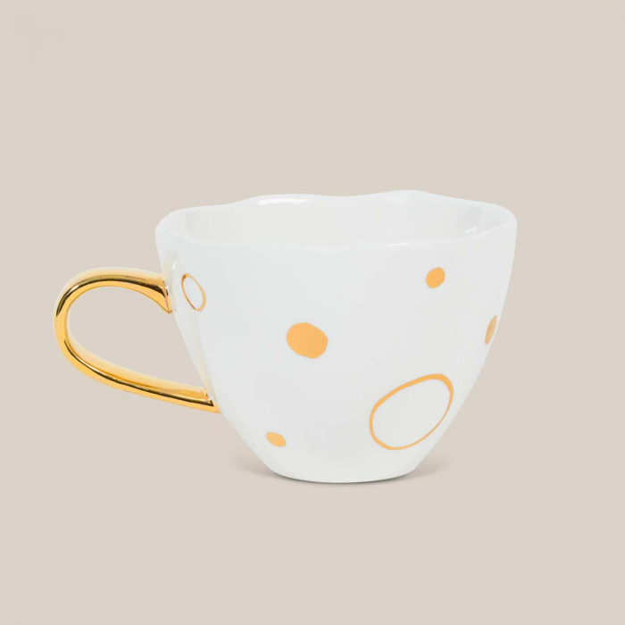 Good Morning - tazza con pois dorati e piattino