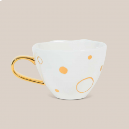 Good Morning - tazza con pois dorati e piattino