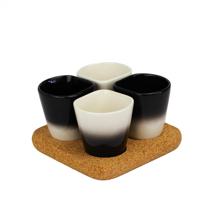Copus - set 4 tazzine con sfumatura nera