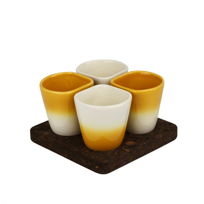Copus - set 4 tazzine con sfumatura giallo ocra
