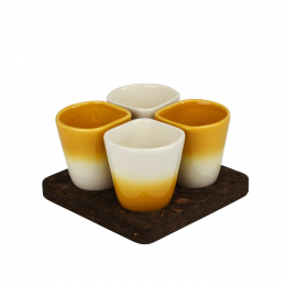 Copus - set 4 tazzine con sfumatura giallo ocra