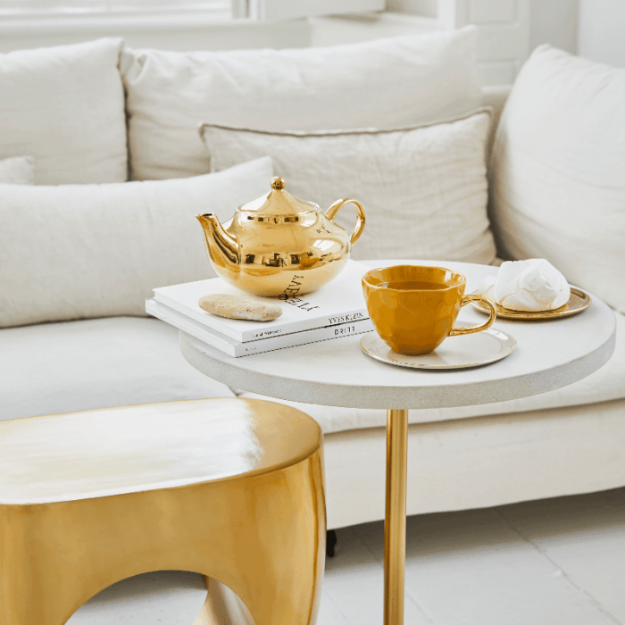 Good Morning - teiera dorata in ceramica