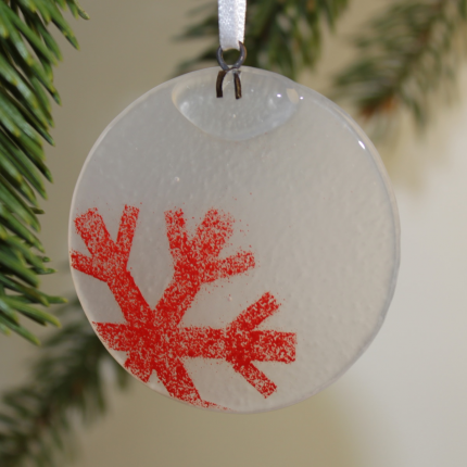 Decorazione di Natale tonda in vetro di Murano