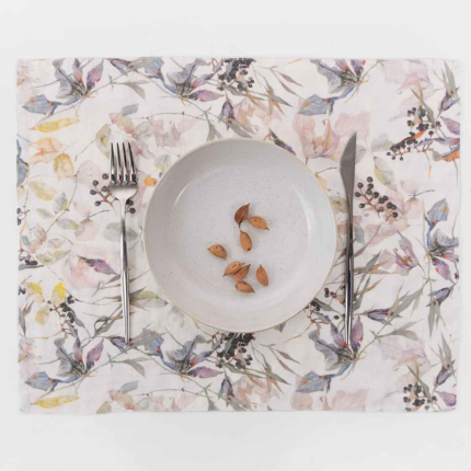 Meadow - set 6 tovagliette in lino stampa floreale