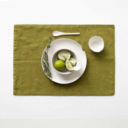 Moss green - set 6 tovagliette in lino verde muschio