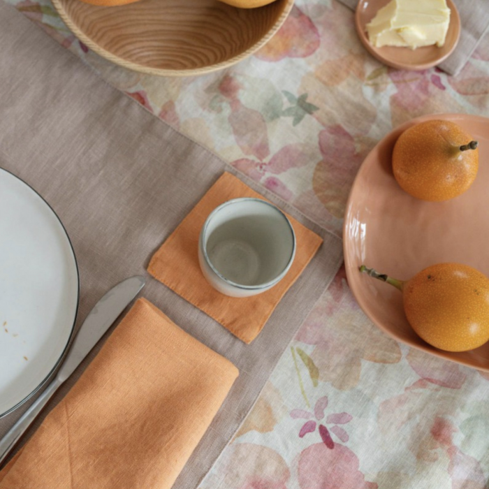 Tangerine - Set 2 tovaglioli in lino arancione
