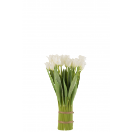 Tulip - grande mazzo di tulipani artificiali bianchi