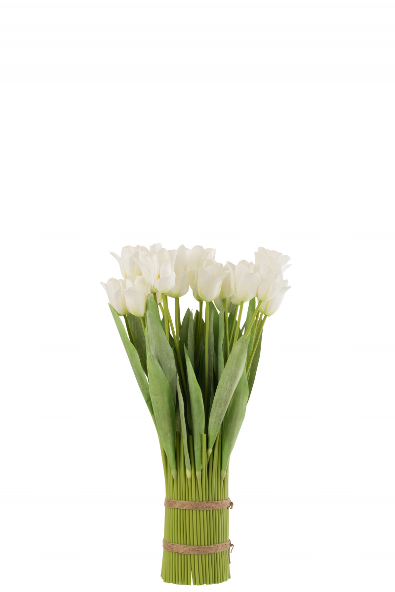 Mazzo di tulipani artificiali bianchi, realistici - LivingDecò