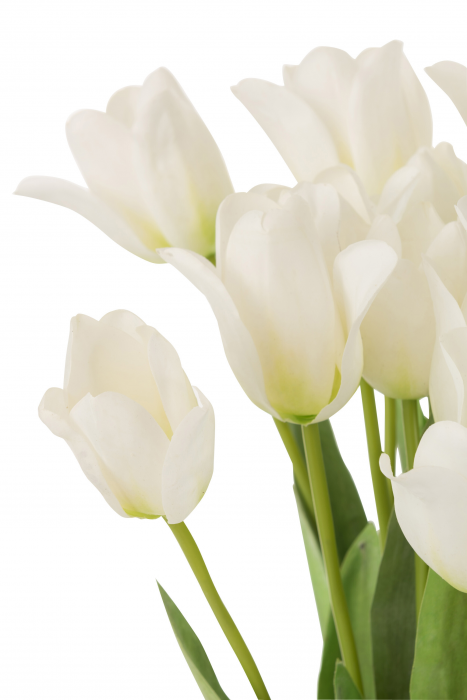 Tulip - grande mazzo di tulipani artificiali bianchi