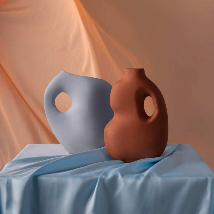 Aura - Vaso in ceramica color ruggine