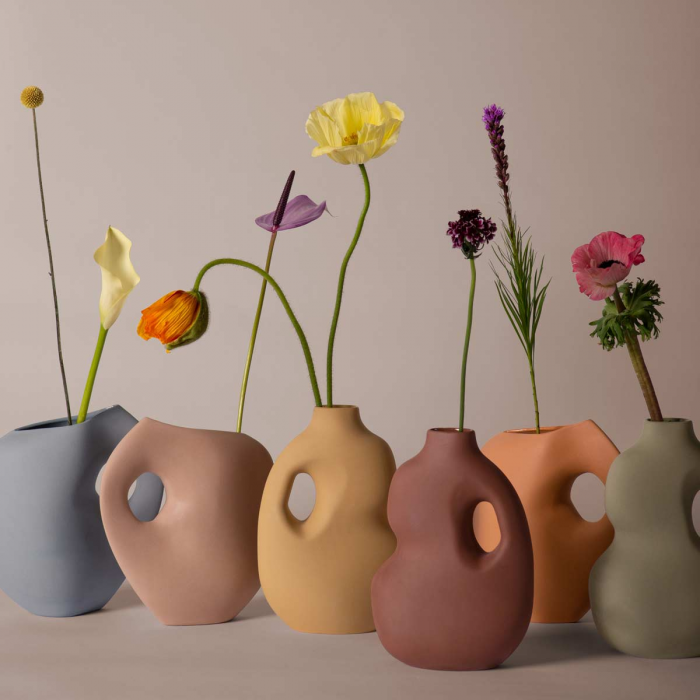 Aura - Vaso in ceramica color albicocca