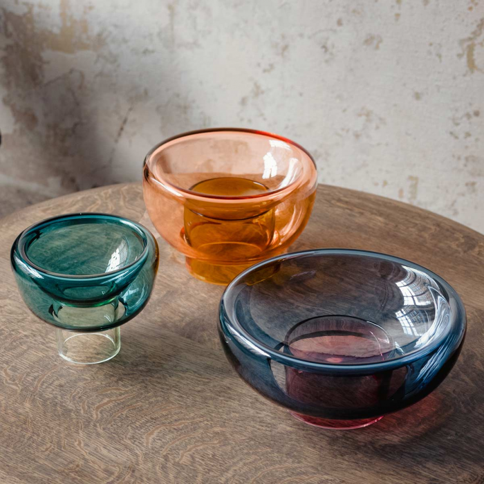 Sphere - vaso doppio in vetro arancione