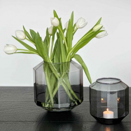 Bliss - vaso in vetro grigio Bliss - vaso in vetro grigio