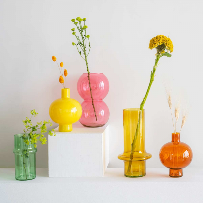 Bulb - Vaso in vetro rosa
