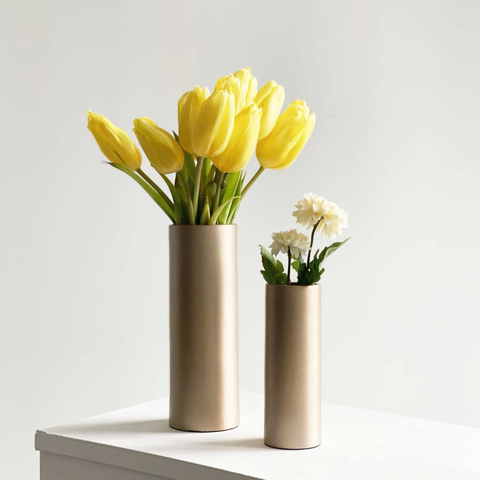 Noella small - vaso in metallo finitura soft copper