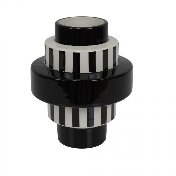 Step - Vaso bianco e nero in ceramica
