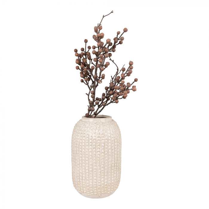 Anne - Vaso in ceramica beige con motivo