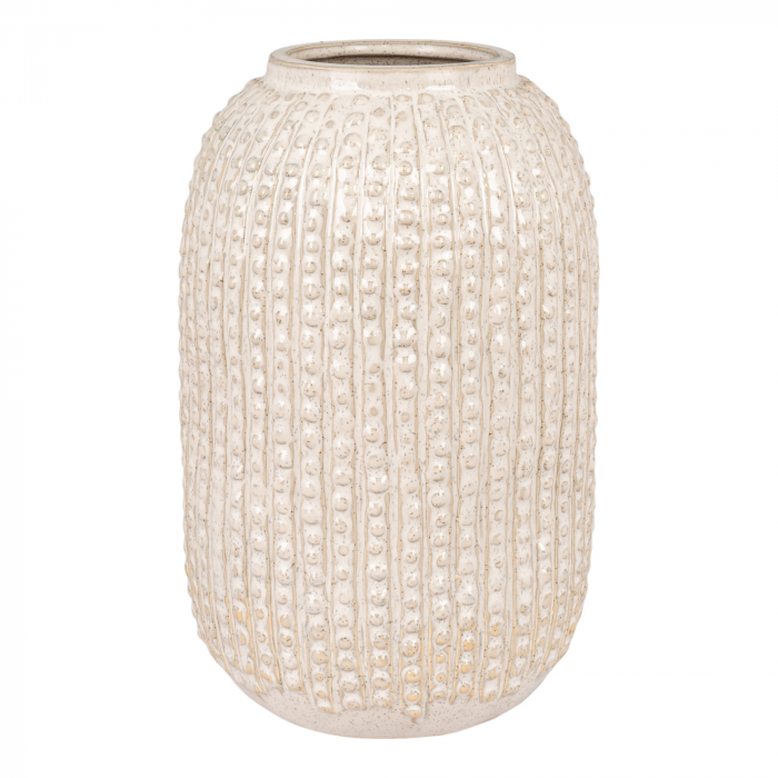 Anne - Vaso in ceramica beige con motivo