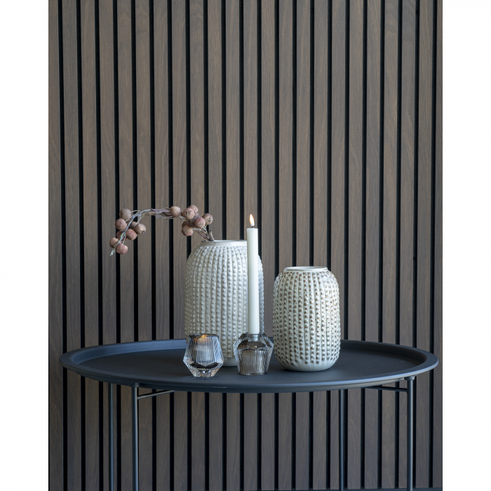 Anne - Vaso in ceramica beige con motivo