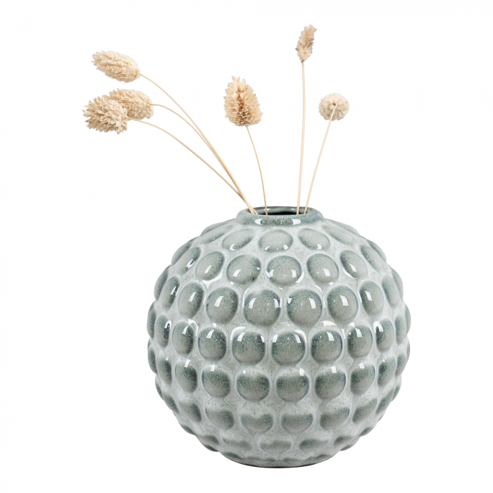 Creta - Vaso tondo in ceramica, azzurro