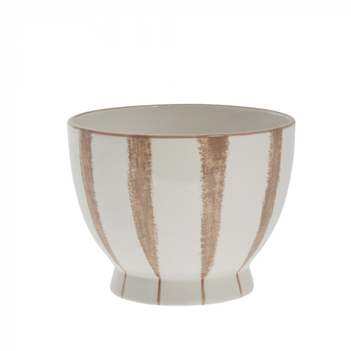 Anivia - portavaso in ceramica con righe marrone dorato