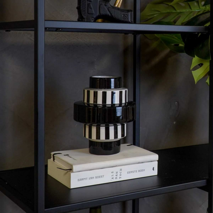 Step - Vaso bianco e nero in ceramica