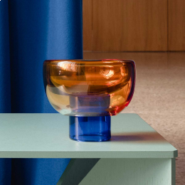 Sphere - vaso ciotola  in vetro arancione e blu