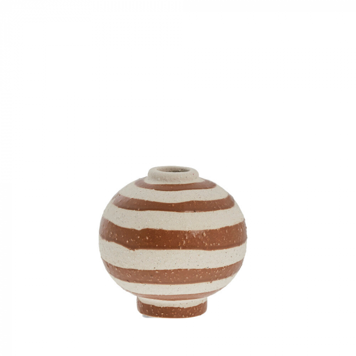 Aniella - Vaso bianco e marrone a righe