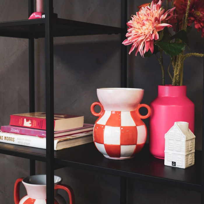 Pretty Cup - Vaso in ceramica arancione e rosa