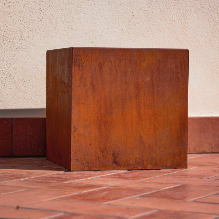 Rubik - vaso quadrato in corten
