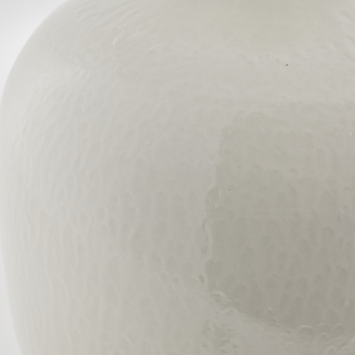Vasilia - Vaso decorativo in ceramica smaltata bianco avorio