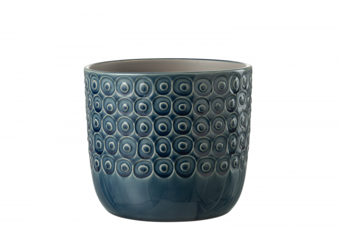 Ball L - portavaso in ceramica blu grande