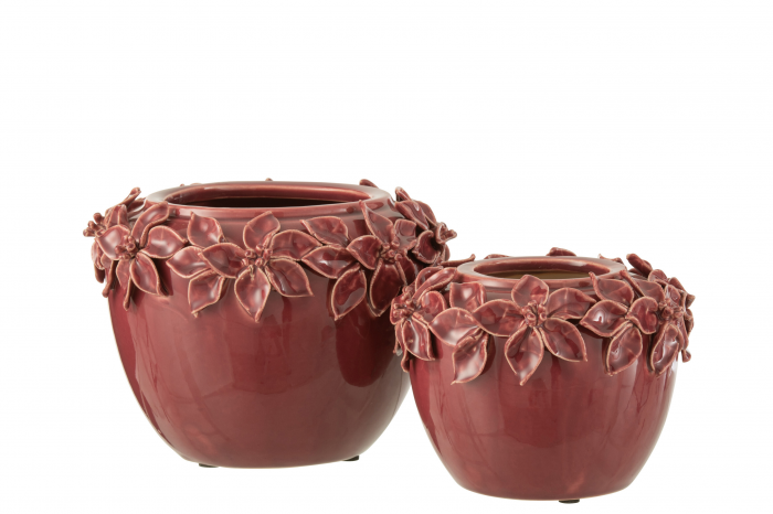 Florai L - portavaso  in ceramica terracotta