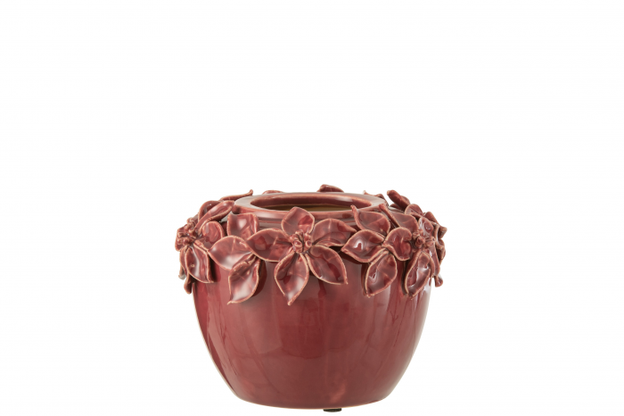 Florai S - portavaso in ceramica rossa piccolo