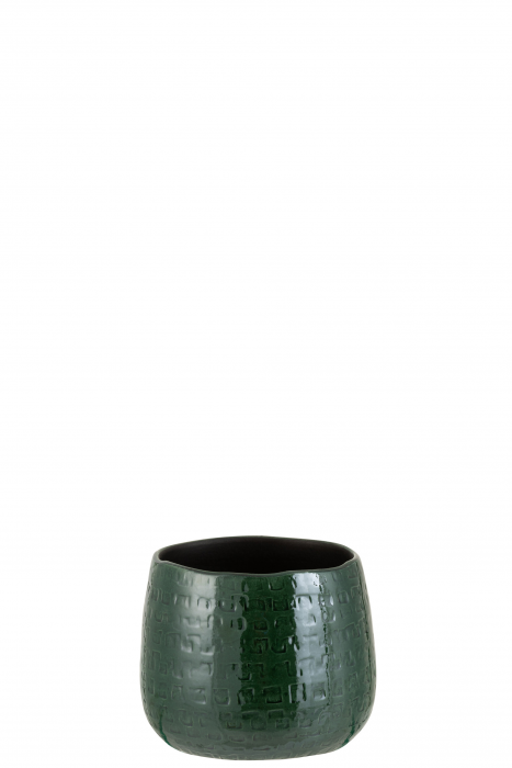 Grun S - portavaso da interni in ceramica verde