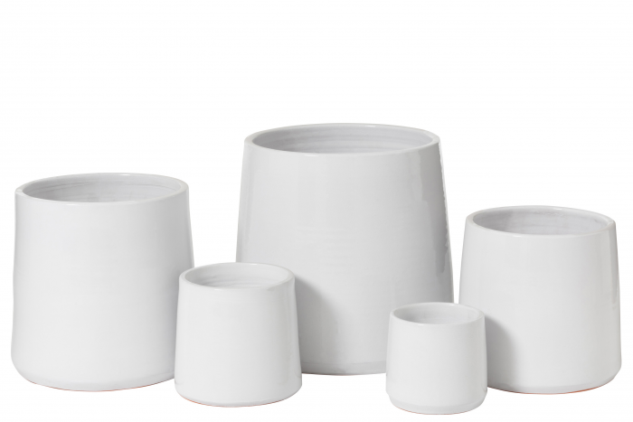 Round XL - Portavaso in ceramica bianca, grande