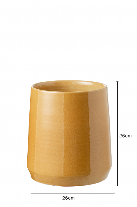 Round L - portavaso da interni in ceramica ocra