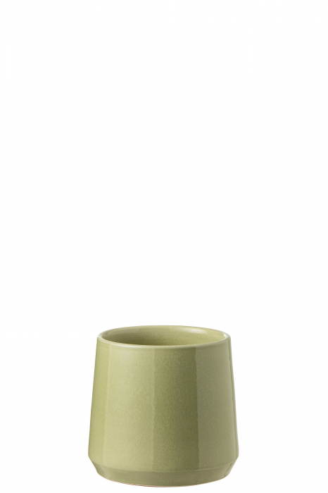 Round S - portavaso  rotondo in ceramica verde piccolo