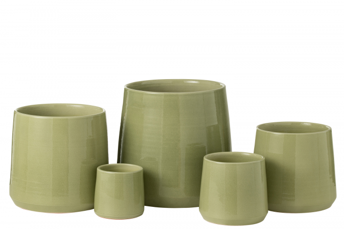 Round XL - Portavaso in ceramica verde chiaro