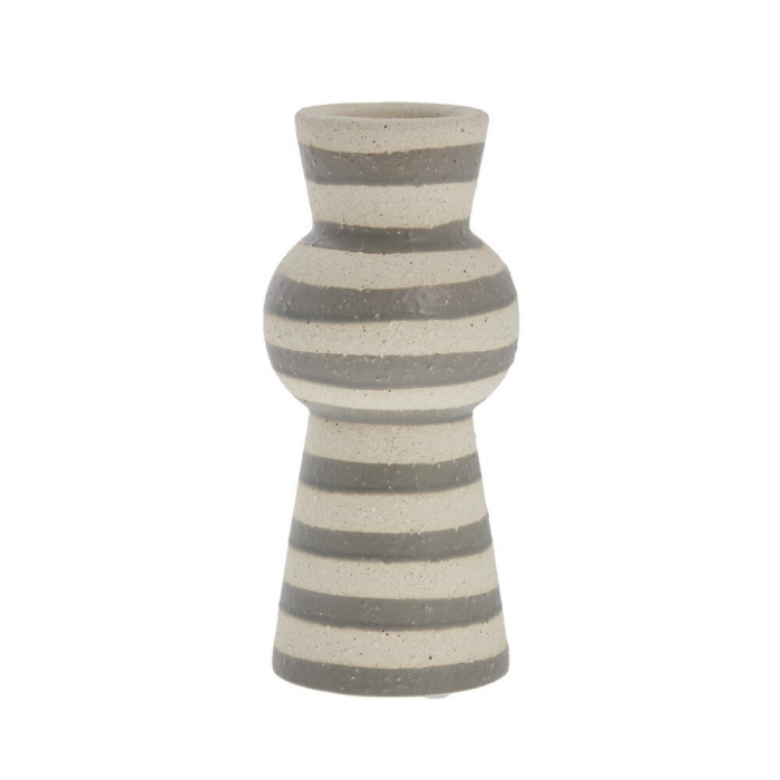 Aniella - Vaso decorativo grigio e bianco a righe