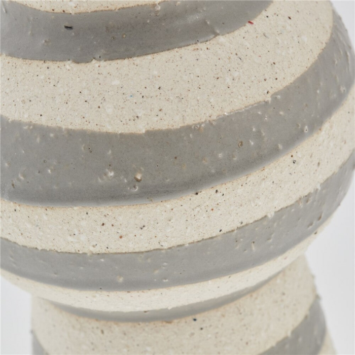 Aniella - Vaso decorativo grigio e bianco a righe