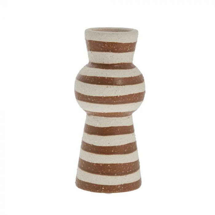 Aniella- Vaso alto marrone e bianco e righe
