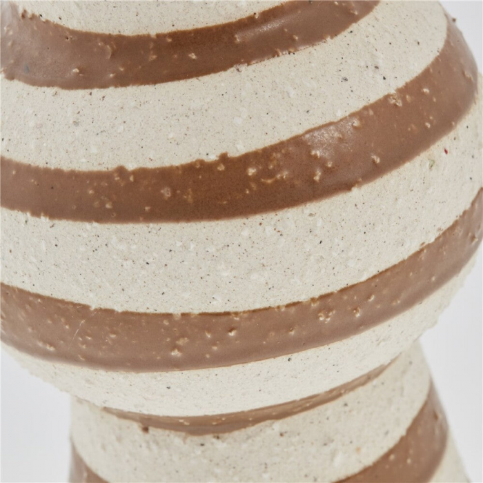Aniella- Vaso alto marrone e bianco e righe