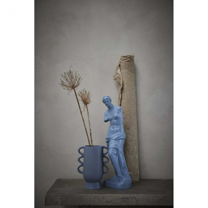 Suselle - Vaso azzurro in ceramica con manici decorativi