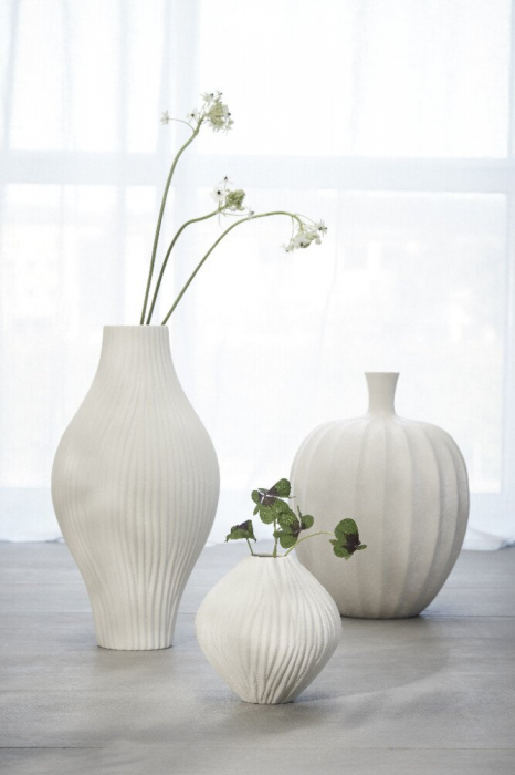 Esme - Vaso decorativo in ceramica, bianco avorio